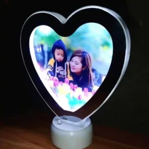 Imported Magic Mirror Heart Shape with LED Lighted Magic Mirror Photo Frame Perfect for Special Moments Like Birthdays, Anniversaries, or Any Other Special Occasions