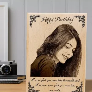 Personalized Engraved Wooden Photo Frame (5x4 in)